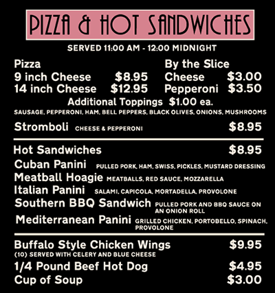 Lite Bite Express Menu