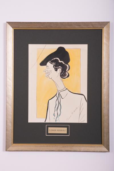 A caricature of Eleanor Roosevelt drawn by Jack's Place namesake Jack Rosen.