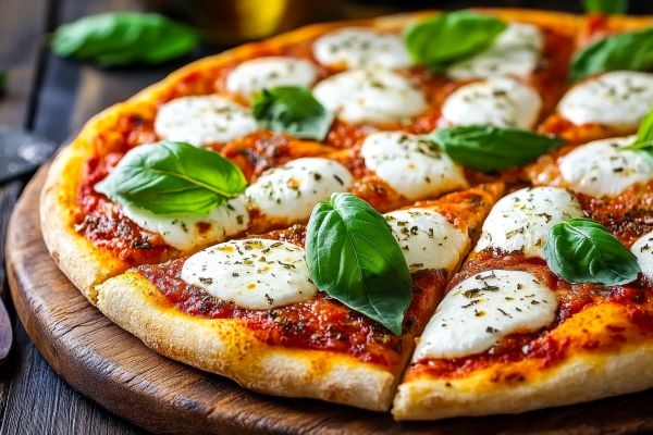 Margherita pizza.