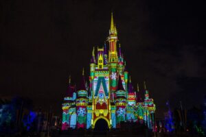 Cinderella's Castle at Mickey's Very Merry Christmas Party