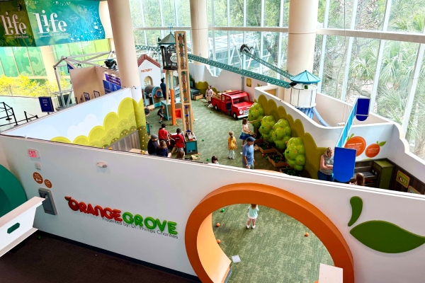 A photo looking down on the Orange Grove play area at the OSC.