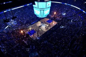 An Orlando Magic basketball game at the Kia Center.
